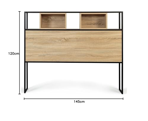 Tête de lit 145 cm industriel avec rangements IDMarket
