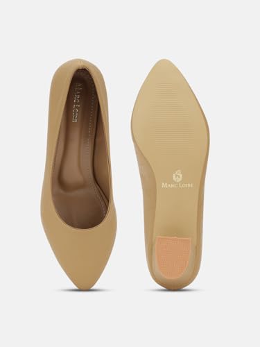 Image of Marc Loire Women's Textured Block Heel Pump Shoes for Office, Party and Formal Occasions