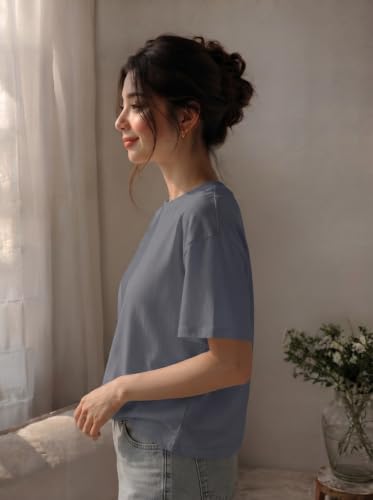 Image of Women's 100% Cotton Relaxed Fit Crew Neck Half Sleeve T-Shirt | Casual Wear Cotton T-Shirt | Regular Fitting Sports Wear for Women | Cotton Gym Wear