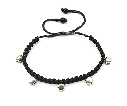 German Silver Ghungroo Charms Thread Adjustable Anklet