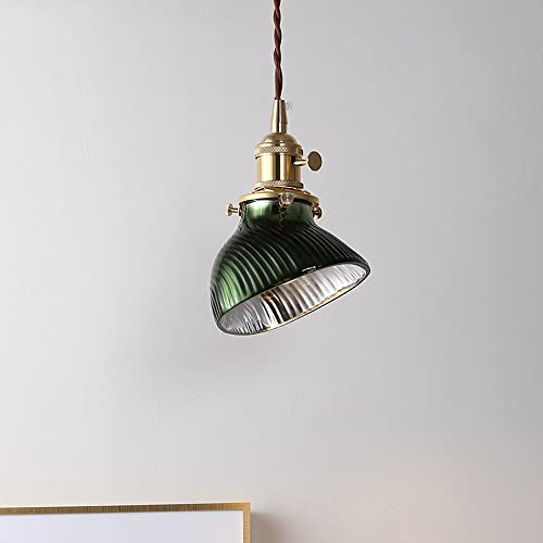 Luminaires de lampes de suspension en verre japonais LED et cuivre