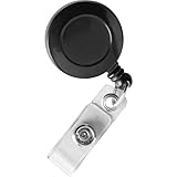 GBC Badgemates Retractable Badge Reels, Black, 25 Reels per Pack (3748022)