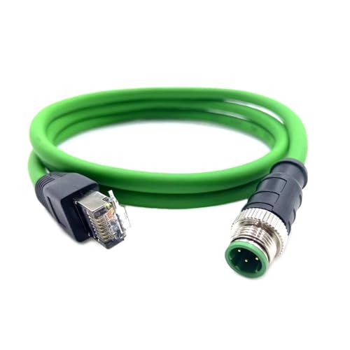 Cable Industrial M12 macho 4 pines a RJ45 Cat5e 1 m miniatura 1