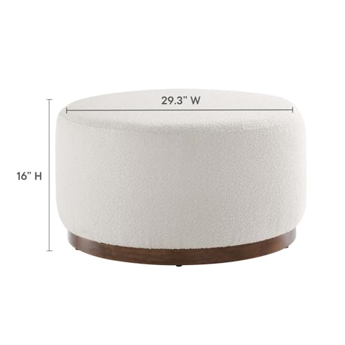 Modway EEI-6681-CLO-WAL Tilden 29 Inch Round Boucle Upholstered Ottoman In Cloud Walnut - Round Ottoman Coffee Table thumb #2