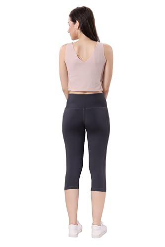 Image of TRASA Active 3 /4th Yoga Pants for Womens Gym High Waist with 2 Pockets, Tummy Control, Workout Pants 4 Way Stretch Yoga Capri - Available Sizes - S, M, L,XL, 2XL,3XL,4XL