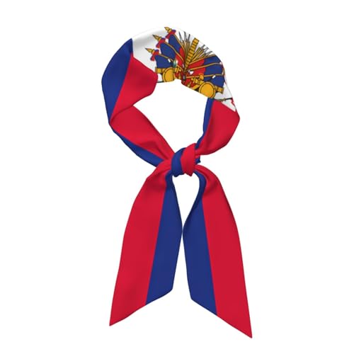 Haitian flag Printed Women's Fashion Scarf Suitable as Scarves, hair scarves, headbands, headbands, handbands, Black, One Size