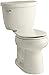 KOHLER K-3887-47 Cimarron Comfort Height Two-Piece Round-Front 1.28 GPF Toilet with AquaPiston Flush Technology and Left-Hand Trip Lever, Almond