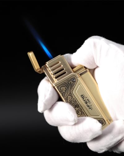 Encendedor antorcha para cigarros con punzón y llama a prueba de viento miniatura 3