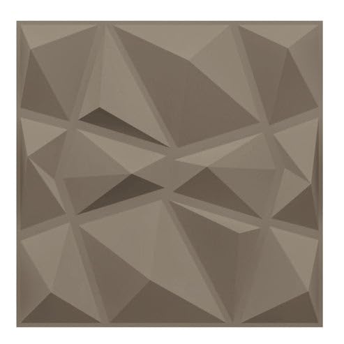 Image of Kayra Decor Wall Panels for Bedroom - PVC Diamond Design, Mega Graige Color 19.7 inch X 19.7 inch (Pack of 40) - Covers 107.80 Sq. Ft.