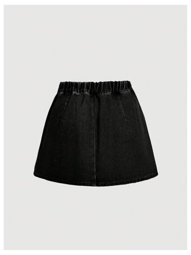 Floerns Women's Plus Size High Waist Denim Skirt Wrap Front Bow Bodycon Mini Skirt2