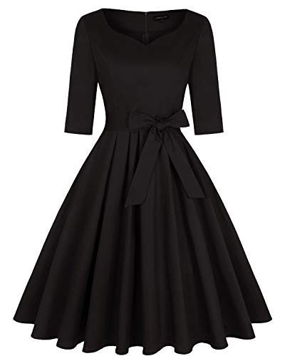 MINTLIMIT Women's 1950s Retro Vintage Rockabilly Sweetheart Cocktail Dress with Pockets