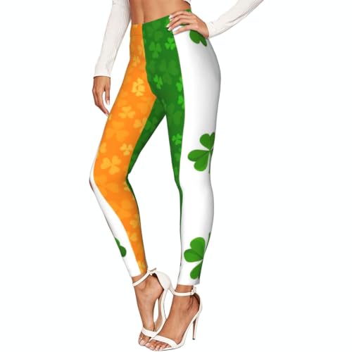 Leggings de compresión suaves para mujer con estampado de bandera de Irlanda