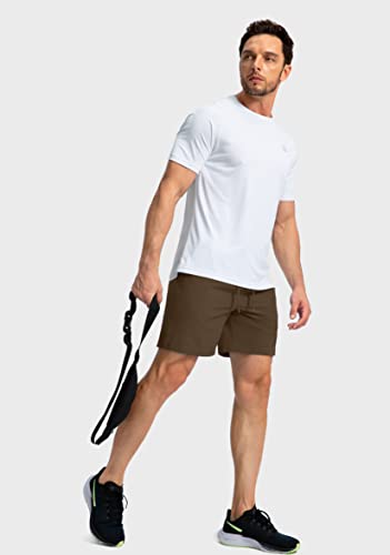 Image of Men's Running Shorts with Zipper Pockets 7 Inch Lightweight Quick Dry Gym Workout Athletic Shorts for Men