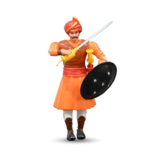 Image of Swarajyache Shiledar - The True Super Hero - 6 Inch Tall Action Figure with Accessories (Subhedar, Orange)