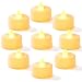 Homemory Pack of 24 Flameless LED Tea Light, Amber Yellow Flickering Bulb, Long Lasting Battery Operated Electric Votive Candle, Realistic and Bright Faux tealights Dia 1.4