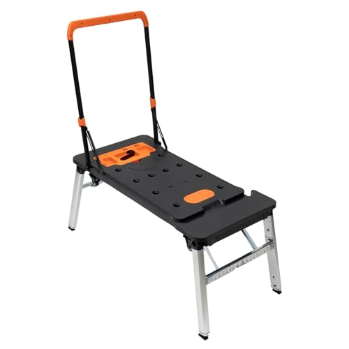 Banco de trabajo plegable, mesa de herramientas portátil con ruedas, capacidad de carga de 250 kg, plataforma de transporte multifuncional