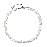 HugeDE Shell Necklace: Hawaiian Seashell Beach Beaded Choker - Adjustable Natural Summer Boho Jewelry