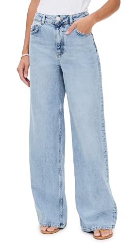 Loose Wide Leg Jeans - Powder Blue by ALIGNE