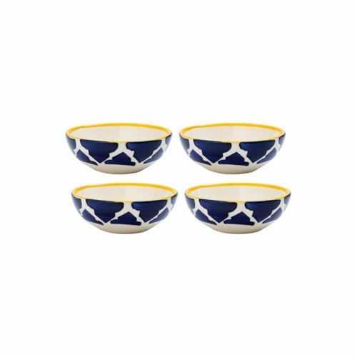 Image of Mini Dipping Serving Bowls for Dessert, Snack, Soy Sauce, Kitchen Prep Designed for Light Meals, Fresh Cut Fruits, Grain Bowls, Soupy Dishes, Noodle Servings and Desserts (Blue, Set of 4)