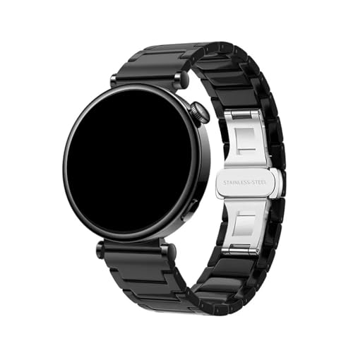 [PLYYQZM] Hua wei �ɍ��� Watch GT5Pro 42mm GT6 GT5 41mm�p18mm�Z���~�b�N+���^���X�g���b�v, GT4 �ɍ��� �p�����p�u���X���b�g���X�g�o���h�ACorrea�̌����p�ɓK��(Black,For GT6 41