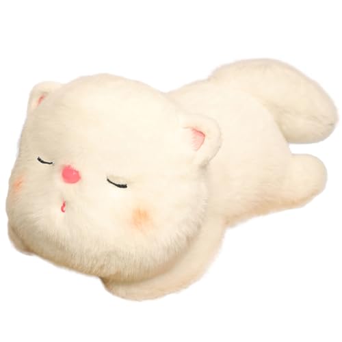 Peluche Gatto - Cuscino Morbido a Forma di Gattino, Giocattolo Soffice per Bambini, Regalo Carino per Ragazzi e Ragazze, Peluche Kawaii per Compleanni e Natale (Bianco, 30cm)