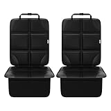 Meolsaek Car Seat Protector for Child Car Seat, Waterproof 600D Fabric, Non Slip, Will Not Leave Imprint, 2 Pack Carseat Seat Protector for Leather Seats (Black)