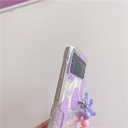 Coque Samsung Galaxy Z Flip 3 perle fleur tulipe antichoc