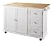 Signature Design By Ashley - Withurst Kitchen Cart with Cabinet - Casual Style - White/Brown