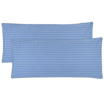 ZOLLNER 2er Set Kissenbezüge mit HV20 100% Baumwolle, 40x80 cm, Blau