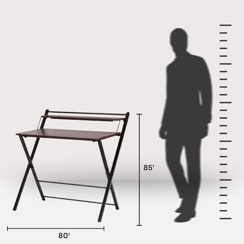Image of InnoFur Meleti Folding Table for Home and Office /Folding Table for Study /Work from Home Table /Foldable Laptop Desk /Multipurpose Utility Table (Regular Size, Brown) Engineered Wood