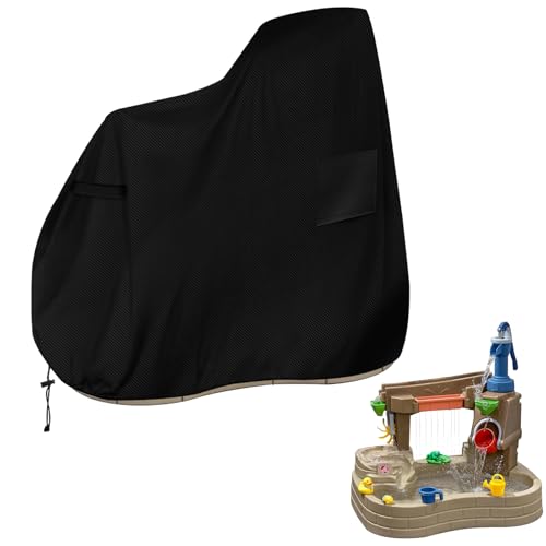 Image of Waterproof Kids Water Table Cover for Step 2 Pump & Splash Discovery Pond Water Table, Dust Proof Anti-UV Outdoor Kids Water Sensory Table Pool Cover, Perfect Fit and All Weather Protecton(Black)