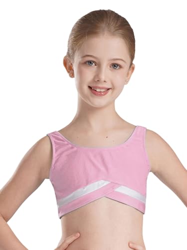 CHICTRY Kids Girls 2 Piece Dance Outfits Ballet Performance Crop Top and Shorts Set Gymnastics Yoga Training Sportwear3