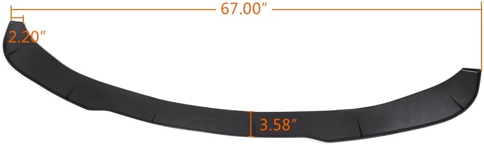 Universal Poly-Urethane Valance Front Bumper Lip Splitter Chin Spoiler, Polypropylene