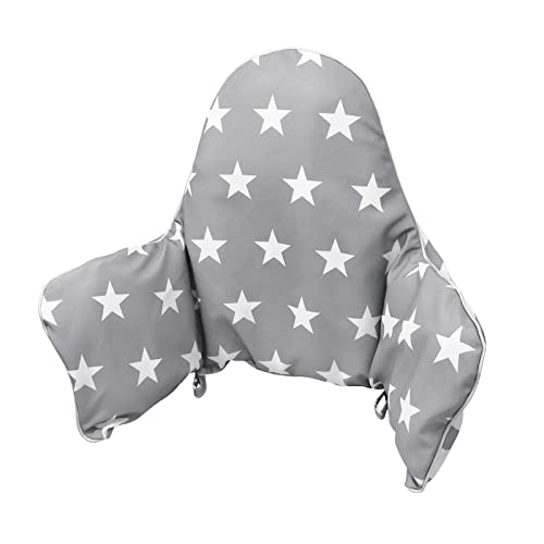 Llhqamt Cojín para trona, cojín para silla IKEA Antilop Trona, cojín para asiento, cojín inflable incorporado, suave y cómodo, asiento para bebé más cómodo (estrellas gris)