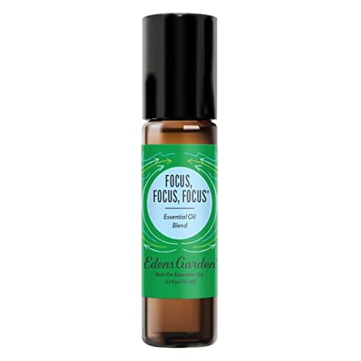 Edens Garden Focus, Focus, Focus"OK for Kids" Essential Oil Synergy Blend, 100% Pure Therapeutic Grade (Undiluted Natural/Homeopathic Aromatherapy Scented Essential Oil Blends) 10 ml Roll-On