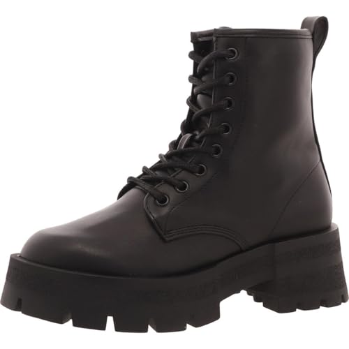 Steve Madden Women's Combat Boot, Black, 8.5