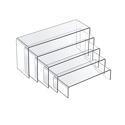 Paquete de 5 elevadores de exhibición de acrílico para figuras Cupcake Postre, joyería Cover