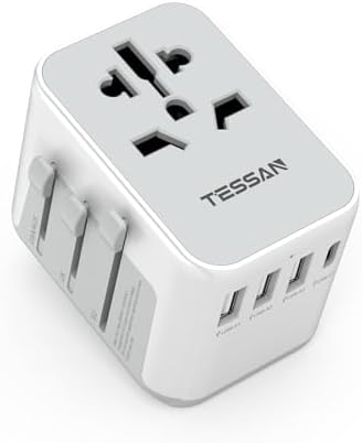 TESSAN Travel Adapter Worldwide, Universal Travel Plug with 3 USB...