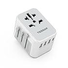 TESSAN Adattatore Universale da Viaggio, Presa Universale da Viaggio con 3 USB A e 1 USB C, Adattatore Spina Internazionale per Americana USA Giapponese UK Inglese Australia Messico Tailandia