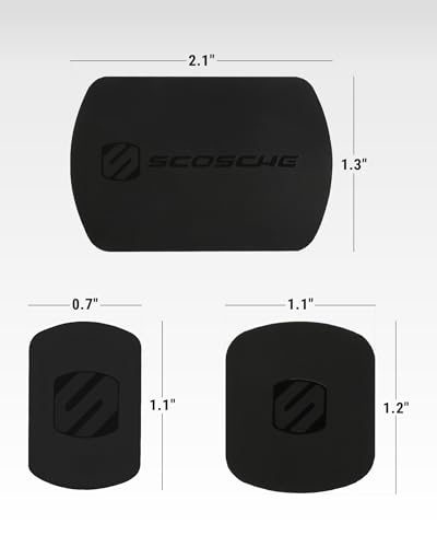 Scosche Mrk2Pk-Ub Magicmount Phone Replacement Plate Kit - For Magnetic Car Phone Mount Holder With Extra Strength Hold, Universal With All Devices, Black, Pack Of 2