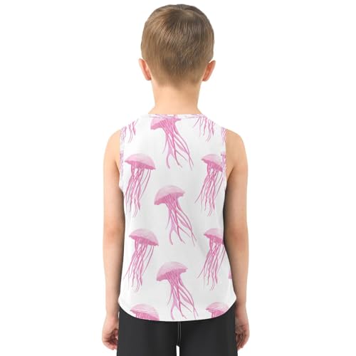 J JOYSAY Jellyfish Floating Aquatic Pale Boys Tank Top Sleeveless Muscle Shirts Quick Dry Kids T-Shirts 3-15T3