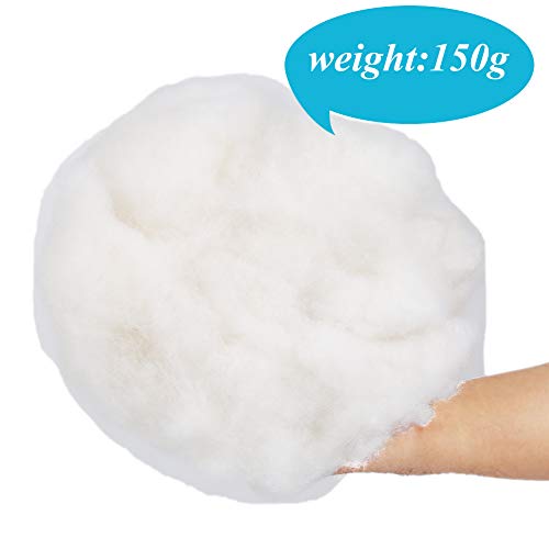 Image of BUTUZE Polyester Fiber, Premium Fiber Fill, High Resilience Fill Fiber, Stuffing for Small Dolls Part Pillow Comforter DIY, 5.3oz, Recyclable (Natural White, 150g)