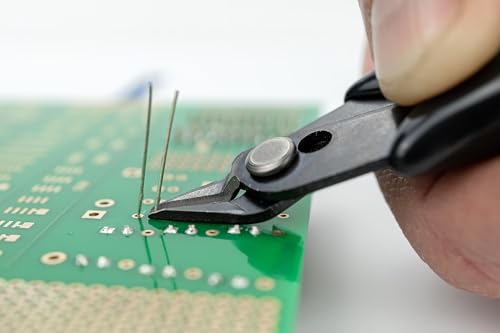 GALLUNOPTIMAL Mini pince coupante latérale électronique avec tête extra fine, lame coudée à 21° sans ouate avec ressort d'ouverture et de maintien du fil 130 mm – vue 4