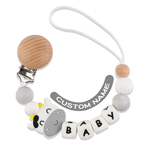 Suphelpu Personalized Pacifier Clip With Name, Custom Silicone Beaded Pacifier Clips For Boy Girl, Personalized Custom Baby Gifts For Newborn #TOP8