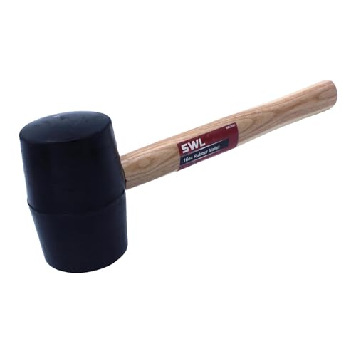 SWL 16oz Rubber Mallet | Durable Non-Marring Hammer for Woodworking, Carpentry, Auto Repair, and DIY Projects | Heavy Duty Rubber Head, Comfortable Handle for Precision