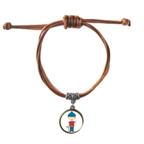 Bracelet couple cuir corde chemise bleue pour célébrer votre union