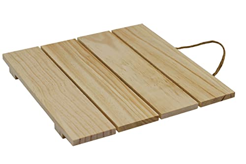 Creative Hobbies 10x10 Inch Unfinished Wood Hanging Plaque - DIY Pallet Sign, Notch Banner, Wooden Sign, Wood Slice, Decorative Plaque, Rustic Decor for Shop Home, Craft Projects