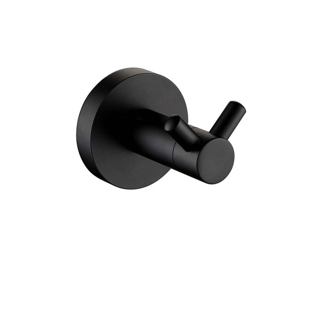 Bellissimi ganci classici SUS304 Cucina in acciaio inossidabile Bagno Ganci doppi per accappatoio nero opaco di alta qualità, Nero opaco, 1