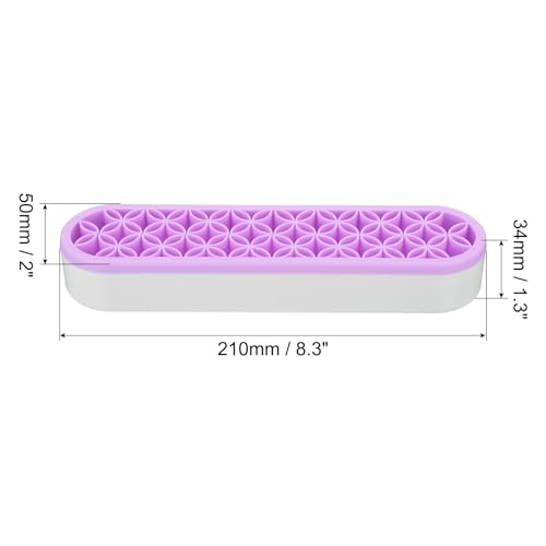 Image of PATIKIL Diamond Painted Pen Holder, Silicone Makeup Brush Holder Multi-Purpose Cosmetic Storage Box Desktop Organizer for Art Craft, Purple