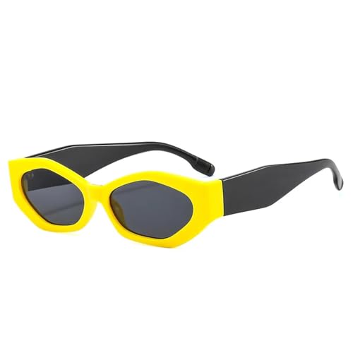 Lunettes de soleil œil de chat polygonales aux nuances de verres rétro colorées